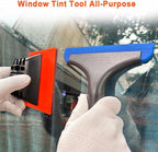 6" Small Silicone Squeegee 5-inch Handy Small Rubber Window Shower Squeegee Auto Water Blade for Car Windshield, Window, Mirror, Glass Door, Ice Snow Removal Scraper Tool (Blue and Orange)