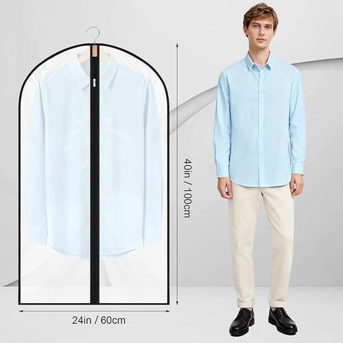 12 Pack Garment Bags 60 * 100cm, 40in PEVA Translucent Garment Covers, Suit Storage Bags, Dress Organizer Bags Used To Protect Shirts, Winter Coats, Jackets