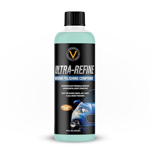 VPD Ultra-Refine Medium Polishing Compound 16 oz – Professional Car Polish & Rubbing Compound, Removes Swirl Marks, Oxidation & Scratches, Enhances Gloss & Depth, Safe for Clear Coats & Metals