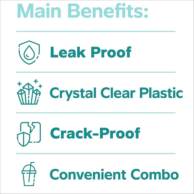 GUSTO [12 oz - 100 Sets Clear Plastic Cups with Lids and Straws – Disposable Iced Coffee Cups for Cold Drinks, Smoothies, Boba, and To-Go Beverages – Sturdy, Easy-to-Separate