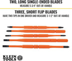 Klein Tools 32288 Insulated Screwdriver, 8-in-1 Screwdriver Set with Interchangeable Blades, 3 Phillips, 3 Slotted and 2 Square Tips