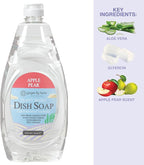 Ginger Lily Farms Botanicals Plant-Based Liquid Dish Soap, Concentrated Formula with Max Grease Cleaning Power, Cruelty-Free, Apple Pear Scent, 24 Fl Oz (Pack of 8)