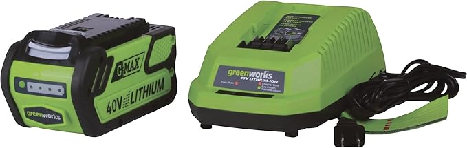 Greenworks 40V 10" Cordless Tiller / Cultivator, 4.0Ah Battery and Charger Included, Green