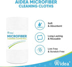 AIDEA Microfiber Cleaning Cloth Roll, Shop Towels 165 Sheets(3 Roll), Tear Away Reusable Paper Towels, White Rags for Bars, Cleaning Rags for Automotive, Mechanic, Workshops, House, 11×9"
