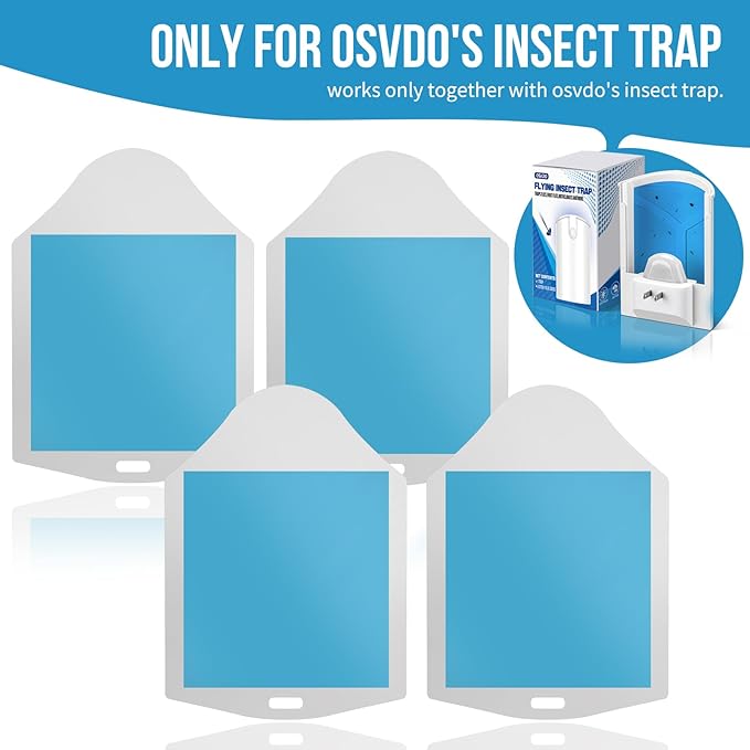 Flying Insect Trap, Indoor Plug-in Fly Trap for Home, Mosquito Killer Indoor Gnat Moth Catcher with Night UV Light, Mosquito Attractant Fly Bug Zapper for Home, Office (10 x Refills)
