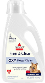 Bissell Free & Clear OXY Carpet Deep Clean Solution, for use in leading upright carpet cleaners, 60oz, Same powerful clean, gentle for families, Hypoallergenic formulation without dyes or fragrance