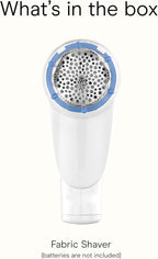 Conair Fabric Shaver and Lint Remover, Battery-Operated Portable Clothes Shaver with 3 Settings, Fuzz Remover for Sweaters, Clothing and Furniture, Large 2-Inch Shaving Head, White