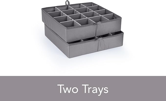 Covermates Keepsakes - Adjustable Zip-Top Storage Box - Configurable FlexGrid Compartments - Heavy Duty Polyester- Reinforced Handles - Stackable Design - Indoor Storage, Beige Heather