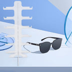 NUOBESTY Multi-Layer Eyeglasses Holder Stand 6-Tier Plastic Sunglasses Organizer Display Rack for Desktop Eyewear Storage and Display