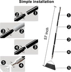 Heavy Duty Angle Broom 2 Pack - White Broom for Outdoor & Indoor, Garage, Driveway, Sidewalk, Kitchen & More, Long Handle