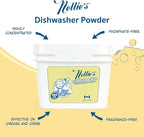 Nellie's Dishwasher Powder – 500 Scoop Bulk Bucket – Plant-Based Formula – Phosphate-Free, Septic-Safe, Tough on Food Residue – Sparkling, Streak-Free Clean – Made in Canada