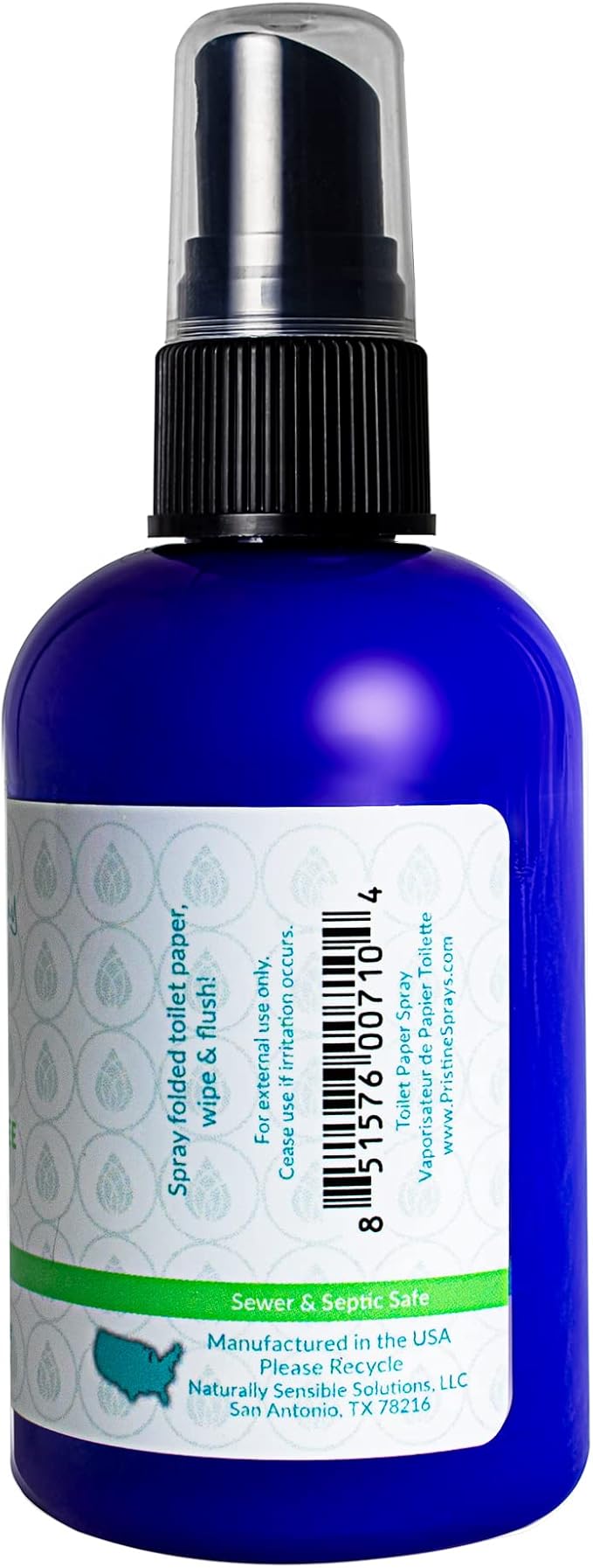 Pristine Toilet Paper Spray: As Seen on Shark Tank, The More Natural Alternative to Flushable Wet Wipes & Personal Cleansing Wipes, Spray Dry Toilet Paper to Create a Flushable Wipe - Fragrance Free