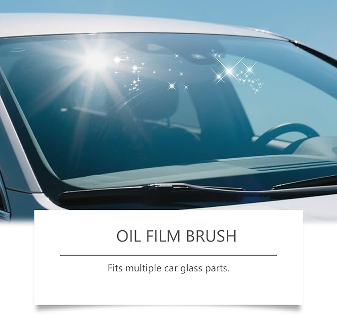 ClearVision 2.0 Car Glass Cleaning Kit, 2-Pack Glass Scrubber & 2 Microfiber Towels & 2 Refill Liquid, Universal Windshield Care Tool for Automotive Windows, Streak-Free Maintenance