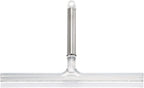 iDesign Forma Brushed Stainless Steel Squeegee with Suction Storage Hook - 12" x 8"