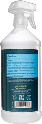 ALZOO Stain & Odor Remover, Quickly Lifts & Dissolves Pet Stains & Helps Eliminate Odors, 100% Plant-Based Active Ingredients, Apple Blossom Scent, 32 Fl. Oz Spray Bottle