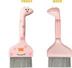 Mini Broom and Dustpan Set Cartoon Small Broom with Dustpan Combo Set Cute Cleaning Kit for Home Office Floor (Pink)
