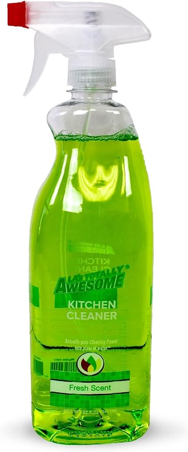 La's Totally Awesome Daily Kitchen Cleaner Spray, For Sink, Cooktop, Oven and more, Plant-Derived Formula, 32 Fl Oz (Pack of 4)