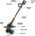 Cordless Tiller Cultivator Compatible with Dewalt 20V MAX Battery, 9In Tilling Width & 7In Depth Electric Tiller for Gardening, 360RPM Rototillers for Garden Cultivator (Tool Only)