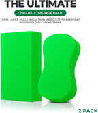 Multi-Purpose Sponges for Cleaning - Lime Green Sponge 10 Pack, Large Sponges for Car Washing, Tile & Grout, Bulk Pack Sponge