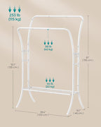 SONGMICS Clothes Rack,Clothing Rack with Shelves,Garment Racks Heavy Duty,Double Rod Clothes Rack with 6 Hooks, Clothes Storage and Display,for Living Room,Bedroom, Cloud White UHSR109W01