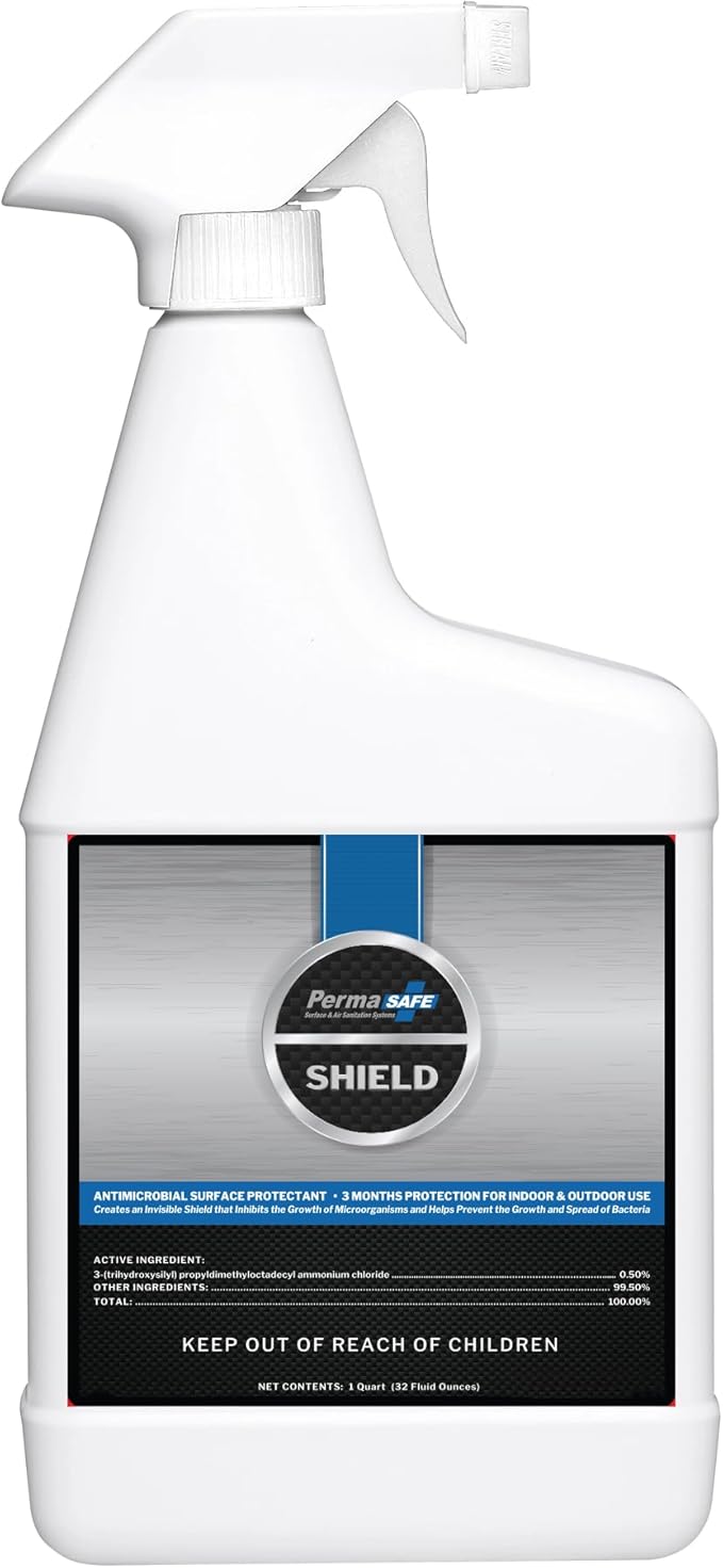 PermaSafe SHIELD, 90-Day Antimicrobial Surface Protectant; Mold, Mildew, Fungi, Algae and Odor Inhibitor, and More. (32 Oz.)
