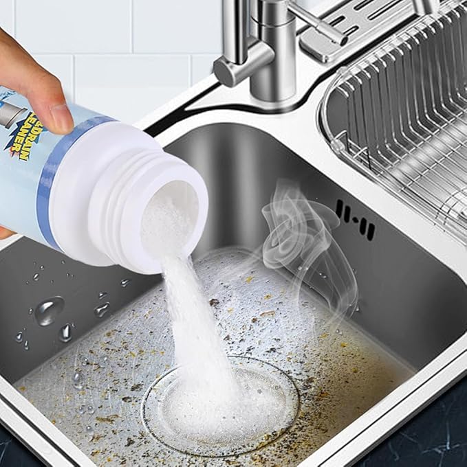 2026 Upgraded Sink Drain Cleaner, Multi-functional Sink and Drain Cleaner Powder Cleaning, Drains Foam Cleaner, Powerful Pipe Dredging Agent for Home Kitchen Toilet (3Pcs)