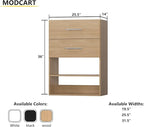MODCART 2 Drawer Short Tower Closet Unit, Modular Closet System, Wood Closet System Organizer with Storage for Walk In Closets, Clothing Rack Closet for Hanging Clothes, Bedroom, Wood, 25.5"W