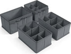 VERONLY Cosmetic Storage Bins Makeup Organizer, Adjustable Multifunction Storage Box Desk Drawer Divider for Makeup Brushes, Bathroom Countertop or Dresser, Set of 4