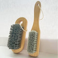 2PCS Wood Laundry Brush, Long Handle Clothing Stain Remover Scrubber, Soft Bristle for Scrubbing Out Tough on Delicate, Easy to Grip Hand Washing Clothes