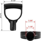 QWORK Shovel Grip Handle, 1-1/8" Inside Diameter PVC D-Shaped Grip Shovel Handle Replacement for Digging Raking Tools