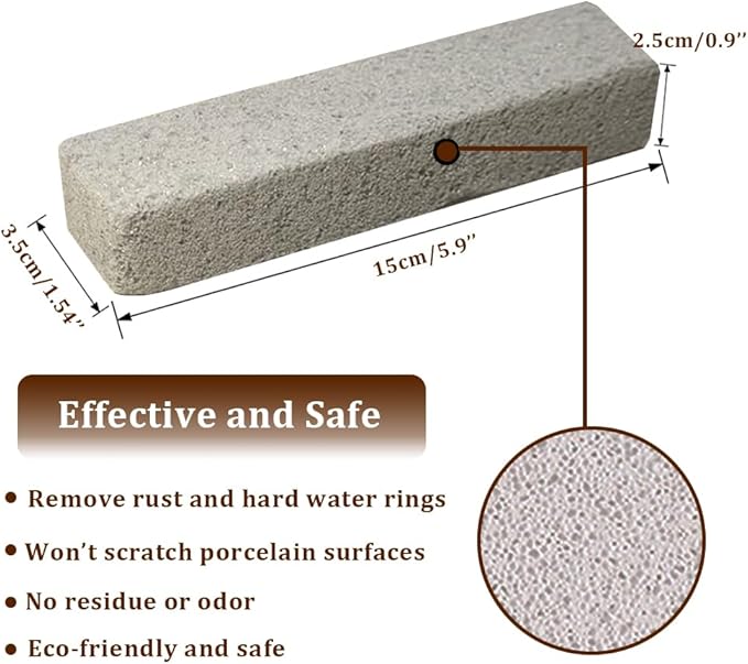 8 Pack Pumice Stones for Toilet Cleaning Pumice Sticks Remove Toilet Bowl Hard Water Rings, Calcium Buildup and Rust，Cleaning Stone Pumice Stone for Toilet Bowl, Pool, Bath, Kitchen, Barbecue