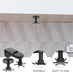 ARTIBETTER 2pcs Rotatable 6-Claw Adhesive Kitchen Utensil Hooks Wall-Mounted and Suction Cup Hangers Black Under Cabinet Hanging Storage