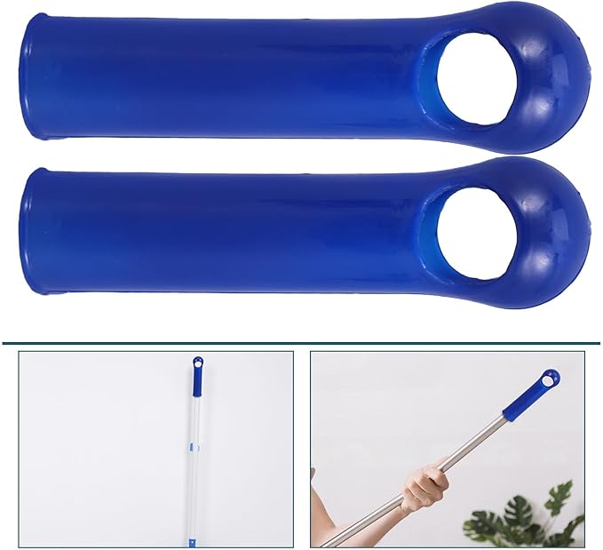 2pcs Universal Broom Handle End Caps Replacement Grip 19mm Navy Sweeper Handle Covers for Household Cleaning and Dustpan Broom Accessory