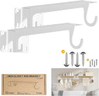 Closet Rod Bracket White WYGWP Heavy Duty Shelf Brackets with Rod Holder Supports 200lbs,Sturdy Closet Shelves Wall Mounted for DIY Home and Closet Decor