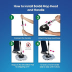 Thunder Mop Spin System -Double-Sided- 2 Compact Stackable 6L Buckets, Microfiber Head, Stainless Steel Wringer, Antifungal Quick-Dry Cleaning, Soap Dispenser, 3 Free Refills (Lime/Forest Green)