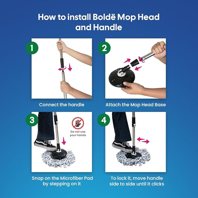 Thunder Mop Spin System - Double-Sided - 2 Compact Stackable 6L Buckets, Microfiber Head, Stainless Steel Wringer, Antifungal Quick-Dry Cleaning, Soap Dispenser, 3 Free Refills (Black/Grey)