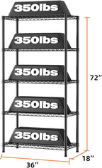 SINGAYE Shelf Closet Wire Shelving：Adjustable Metal Unit for Laundry Room Organization Bathroom Kitchen Home Garage Storage Pantry Rack Shelves