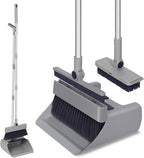 SDSM 4 in 1 Multifunctional Broom and Dustpan Combo Set, Heavy Duty Brooms with 52" Long Handle, with Squeegee and Cleaning Brush, for Clean Home Kitchen Bathroom Office, Sweeping indoor Outdoor Floor