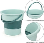 3 Pack 2.6 Gallon Collapsible Plastic Bucket, 10L Foldable Round Tub with Handle, Folding Portable Fishing Water Pail, Space Saving Outdoor Waterpot for Garden Camping Car Mop Cleaning Beach