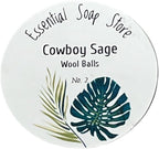 Fragrant, Natural Fabric Softener 100% Organic Premium New Zealand Wool, No Fillers, Anti Static, Lint Free, White 2 Count. (Cowboy Sage)