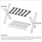 BAMBOOHOMIE 2 Pack Bamboo Luggage Rack for Guest Room, 26.77" Folding Wide Suitcase Stand with Storage Shelf, Thickened Luggage Stand Holder for Bedroom Hotel, Luggage Rack for Suitcases (Brown)