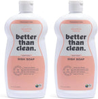 Fragrance Free 2-Pack Dish Soap – 97% Plant-Based, Hypoallergenic, Non-Toxic, Cuts Grease & Food Residue – Dishwashing Liquid with No Fragrance, Dyes or Harsh Chemicals – EWG A Rated