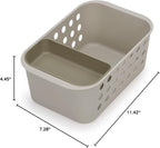 Joseph Joseph EasyStore - Bathroom essentials Storage Basket Organiser with Moveable tray, Ecru, Small (Pack of 2)