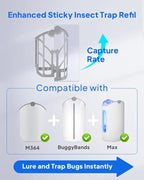 Flying Insect Trap, Fruit Fly Trap Plug in Indoor Bug Catcher with 4 Refill for Gnats, Moths, House & Fruit Flies - Refill Compatible with ZevoM364A/Max (1 Devices + 4 Refills)