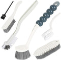 6 Pack Multipurpose Household Cleaning Set, Deep Cleaning Brush Set with Grips - Dish, Scrub, Bottle, Shoe, Groove Gap, Keyboard Brush for Kitchen, Bathroom (B)
