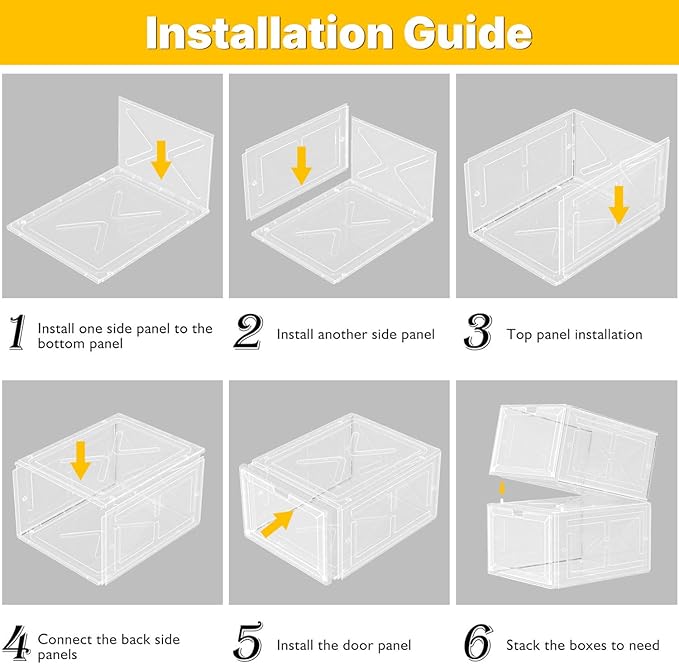 1 Pack Large Clear Shoe Box for Men’s Size 13 Sneakers, Stackable Drop-Front with Magnetic Door, BPA-Free Plastic Display Organizer, 13.5” x 10.55” x 7.5” – Transparent
