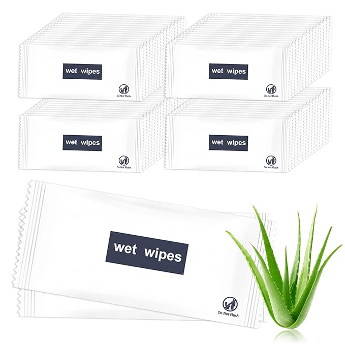 Individual Hand Wipes, Wet Wipes Individually Wrapped 100 Pack, Clean Hands Quickly, Large Wet Wipes Bulk for Homeless, Suitable for Restaurant, Wedding, Barbecue