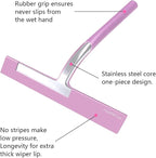RICHMIRTH Silicone Rubber Blade Shower Squeegee 9" in Width Window & Car Squeegee - Pink