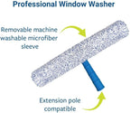 Squeegee & Window Washer Combo - Professional Grade Cleaning Tool for Sparkling Windows, Glass, and Surfaces - Ergonomic Design for Effortless Cleaning