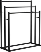 Honiter Towel Racks for Bathroom, 3 Tier Free Standing Towel Rack, Blanket Drying and Display Rack for Oversized Bath Towels Bathroom Accessories, Next to Tub or Shower